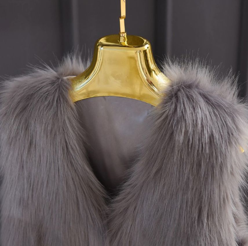 Faux Fur Waistcoat  - Grey
