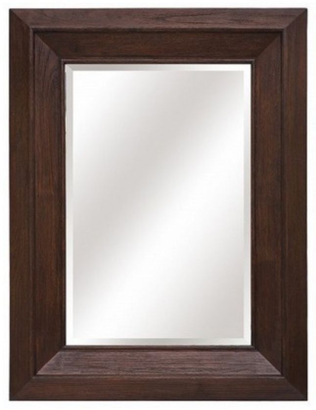 Solid Wood Bevelled Mirror - Dark Oak - 110x150