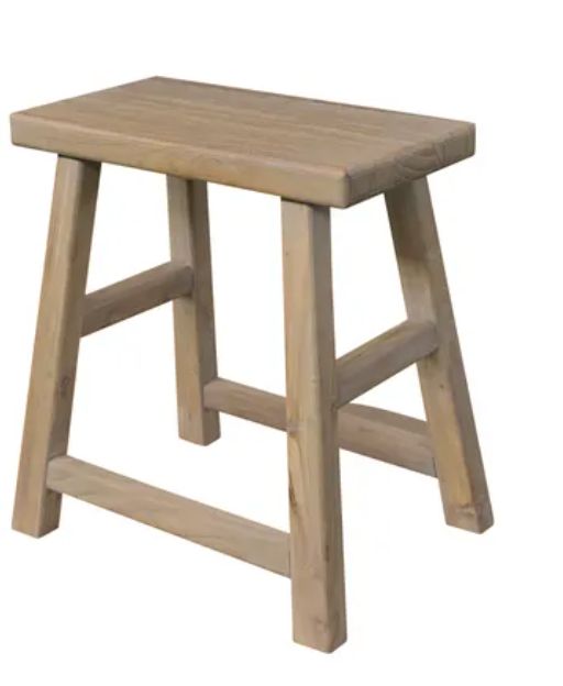 Coastal Aged Elm Rectangle Stool