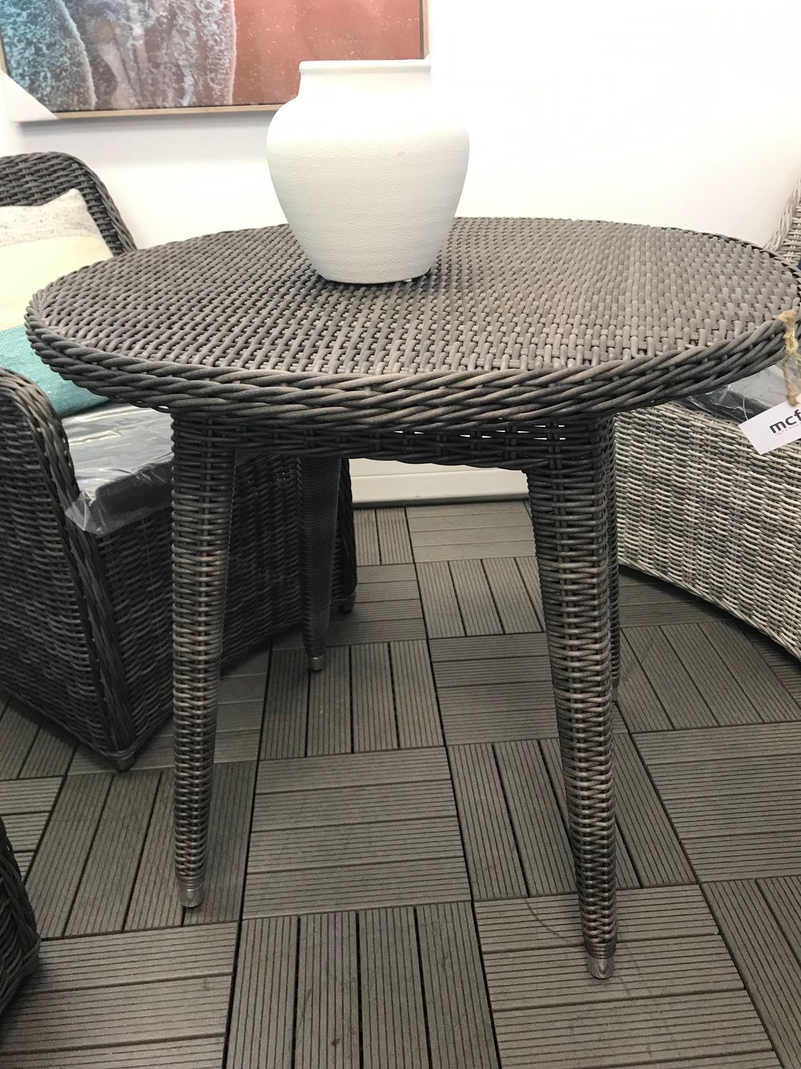 Rattan Stone Table