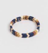 Enamel Chevron Navy/Choc