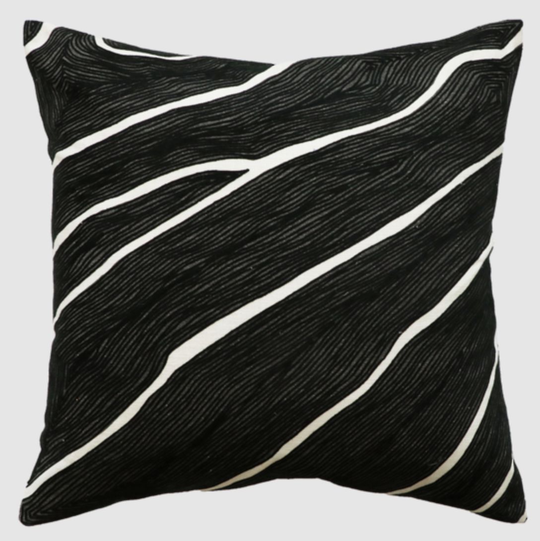 Jemila Cushion - Black &amp; Ivory - 50