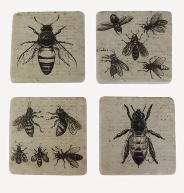 Bee Coasters 4 set