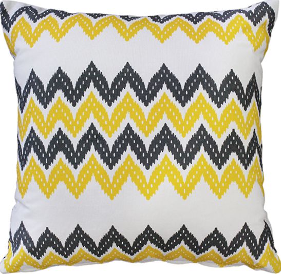 Oxford Cushion - Yellow &amp; Grey - 45