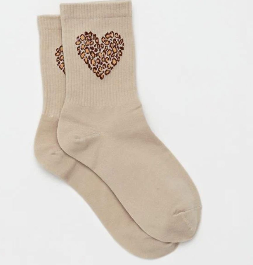 Socks Cream w/Choco Heart