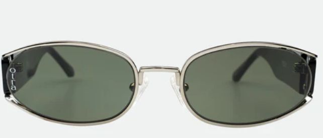 Polly Silver Black Green Sunglasses