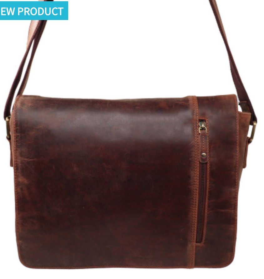 15" Messenger Bag Brown leather