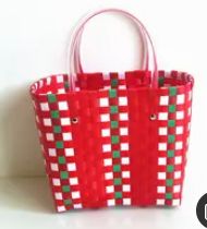 Plastic Recycled bag Red/Green