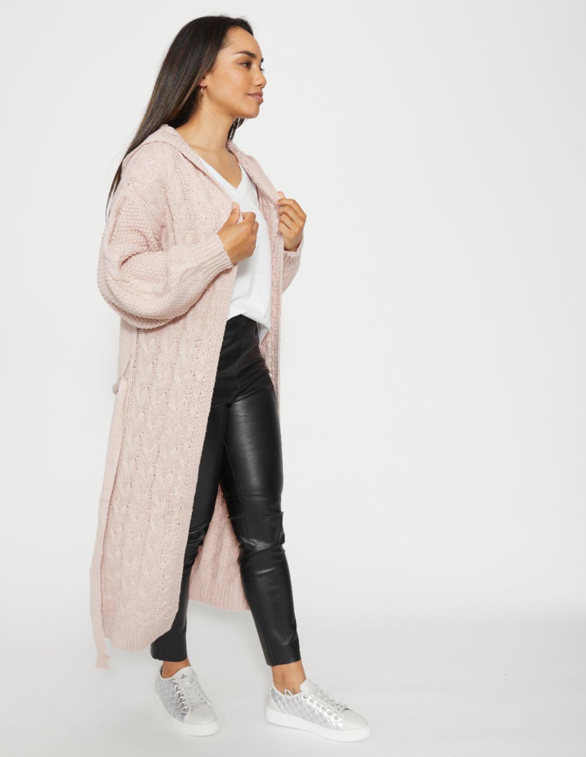 Belinda Hooded Cardy - Blush - M