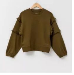 Abi Ruffles Sweater Olive 16