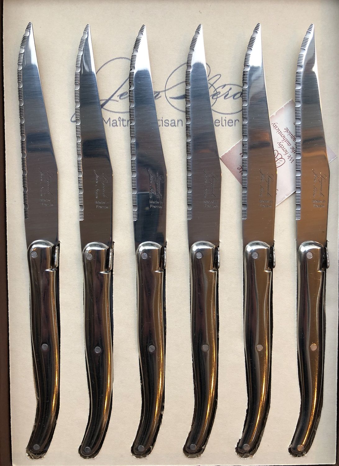 Laguiole Steak Knives - Stainless Steel - Set of 6