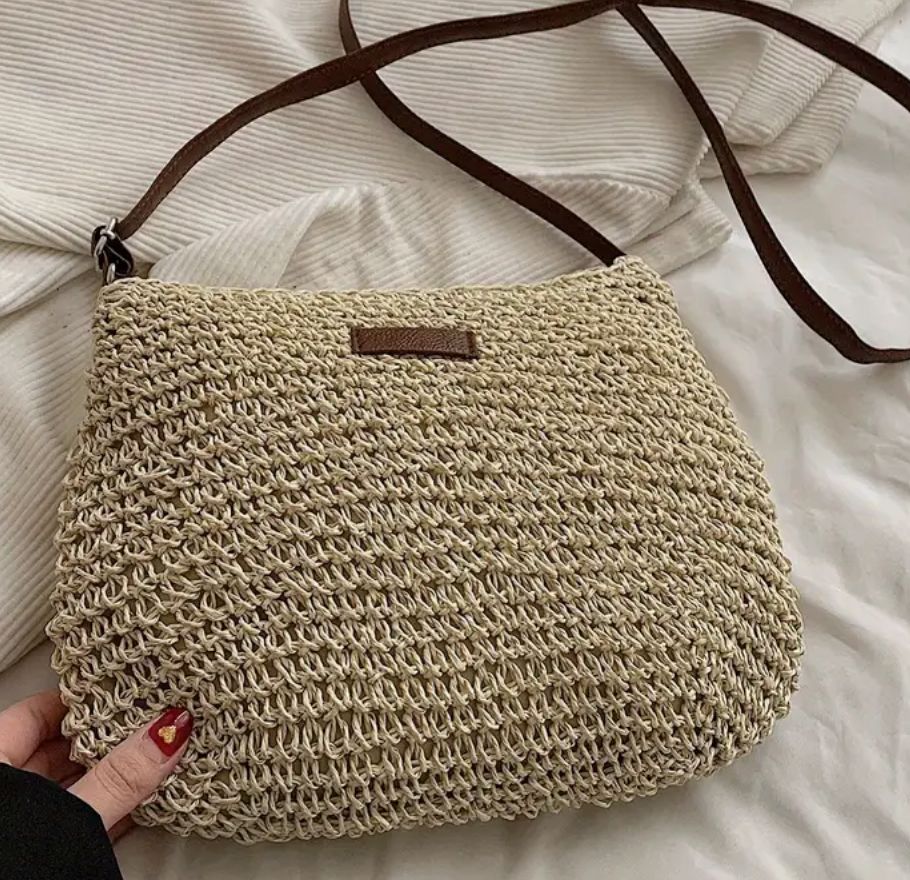 Hand Woven Straw Bag Natural
