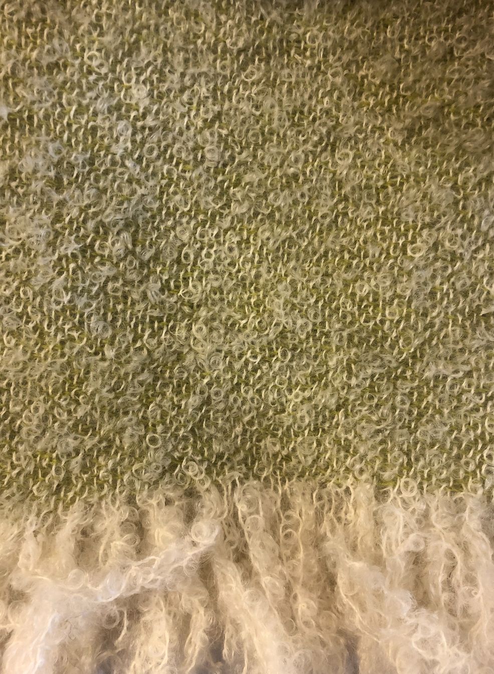 Brushed Wool &amp; Mohair Throw - Moss