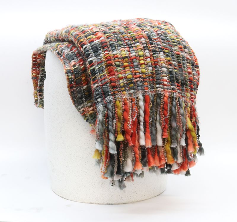 Throw - Orange &amp; Grey