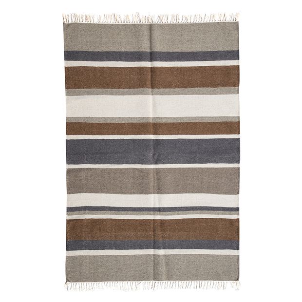 Earthy Stripes Wool/Cotton Rug