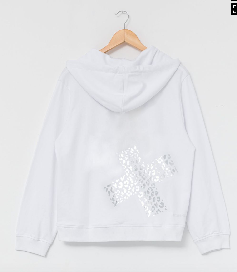 HOODIE 12 WHITE SILVER LEOPARD