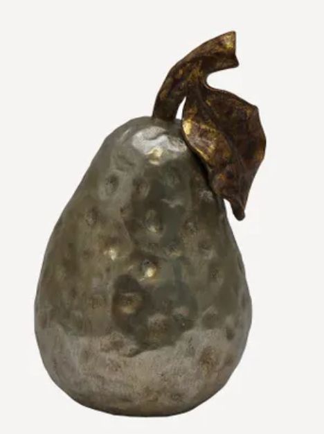 Silver Pear Ornament Medium