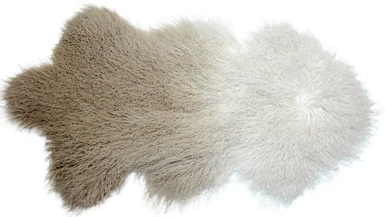Tibetan Lamb Hide - Ombre Ivory &amp; Beige