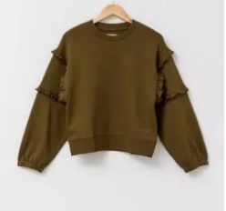 Abi Ruffles Sweater Olive 12