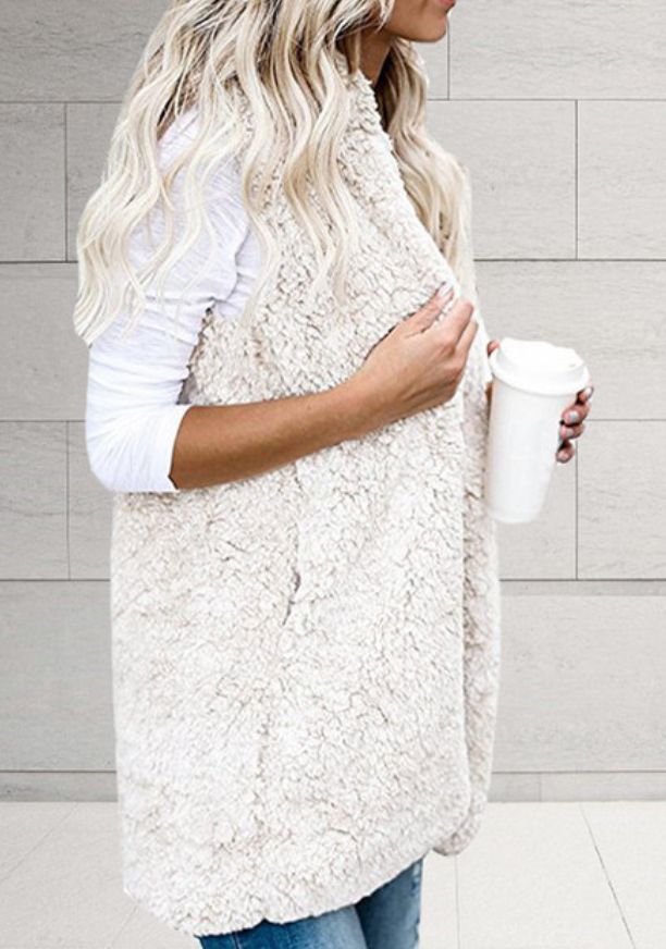 Casual Faux Wastecoat - Cream
