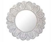 Petal carved round mirror