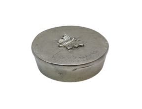 Pack 3 Round Silver Box with Bee Design
