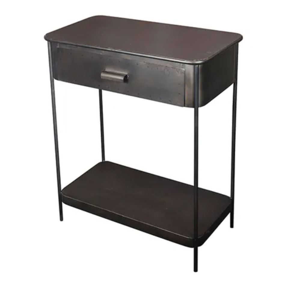 Iron Sidetable w Drawer
