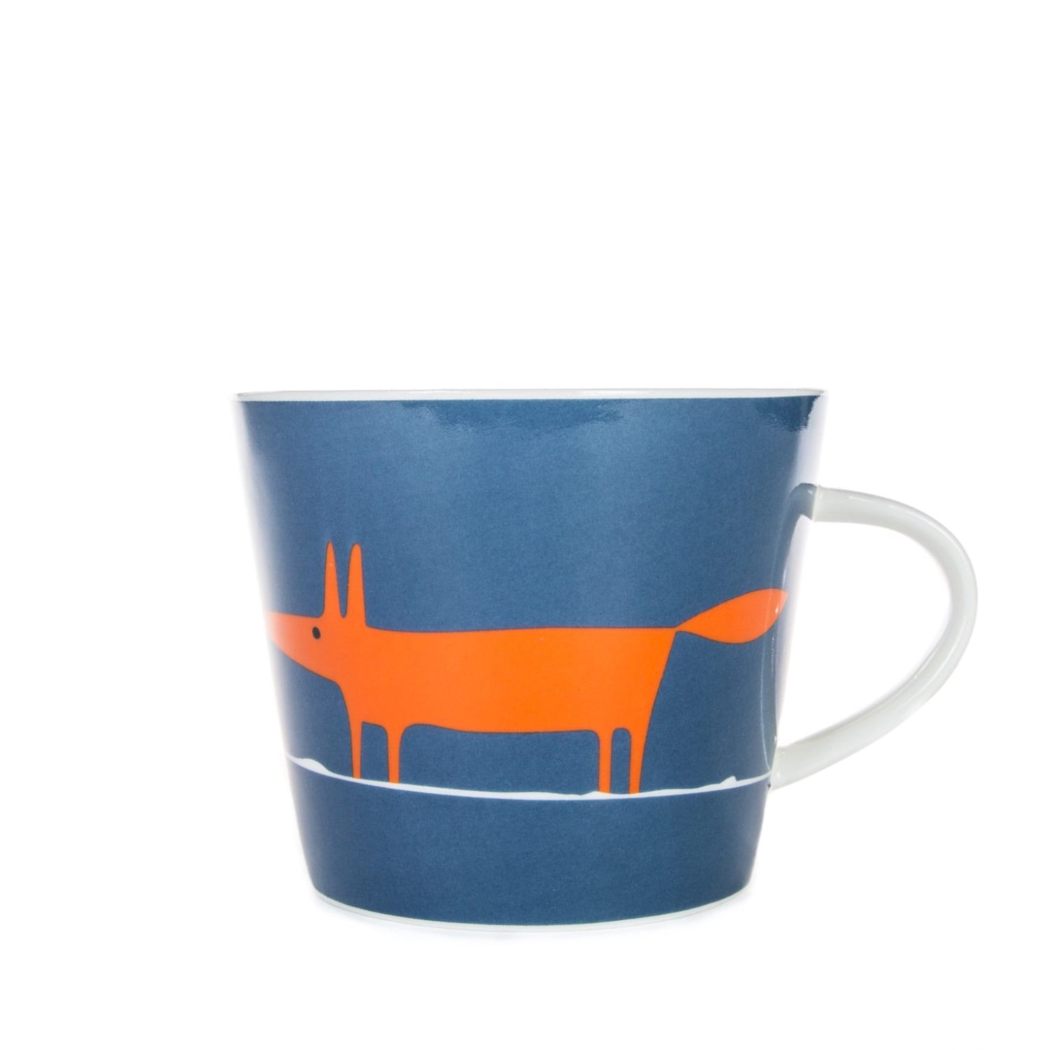 Mr Fox Mug - Denim &amp; Orange