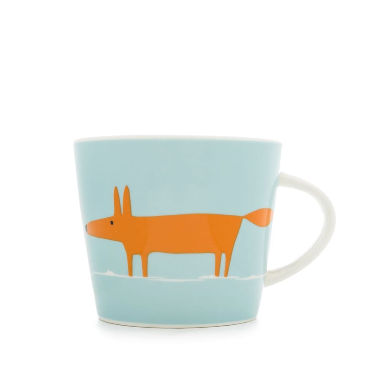 Mr Fox Mug - Orange &amp; Duck Egg Blue