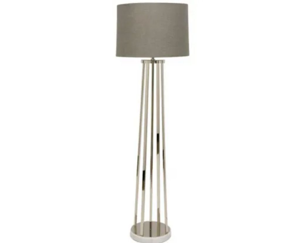 Veneta Floor Lamp - Nickel &amp; Marble