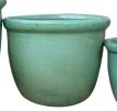 Round planter w/ green rim Medium