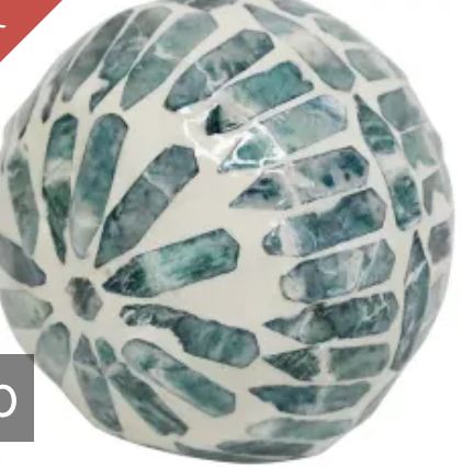 Skye Capiz Ball - Blue &amp; White