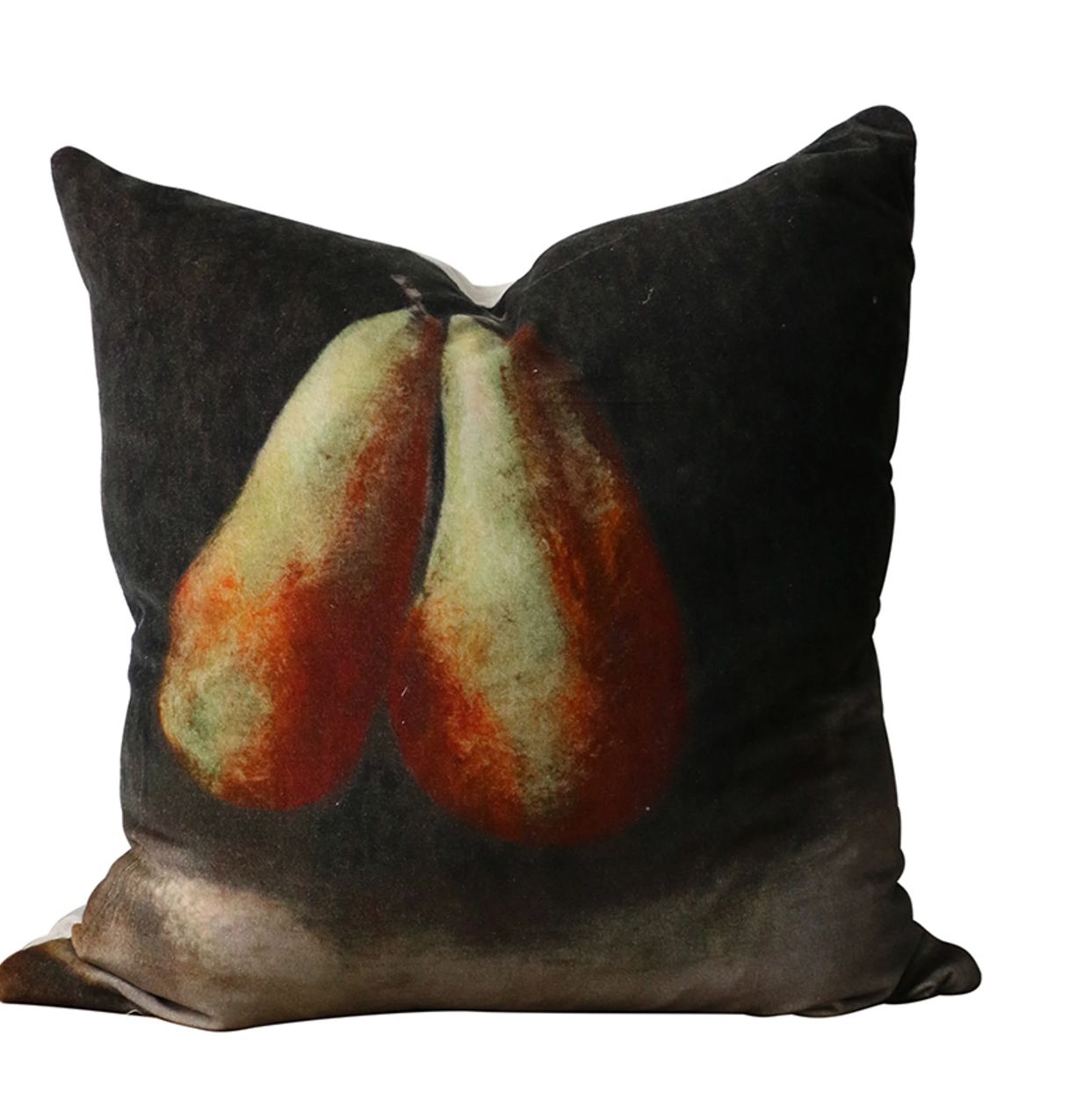 Raphael Vintaged Deux Poire Velvet &amp; Linen Cushion