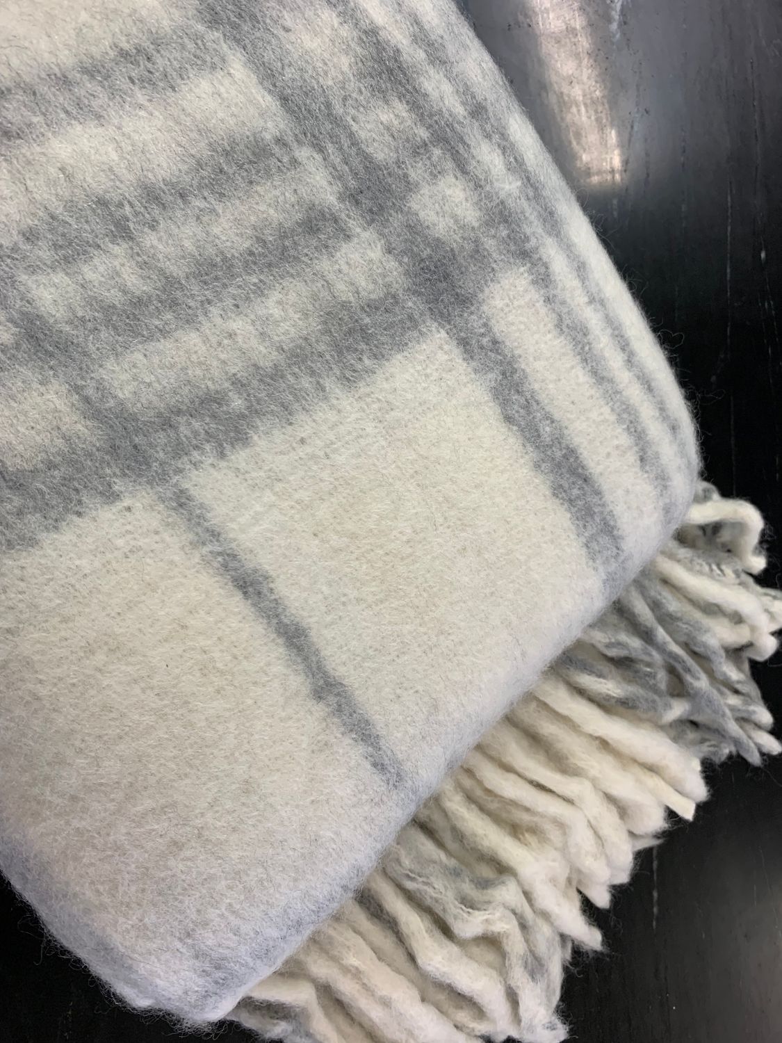 Bliss Mohair Blend Winter Check Throw 