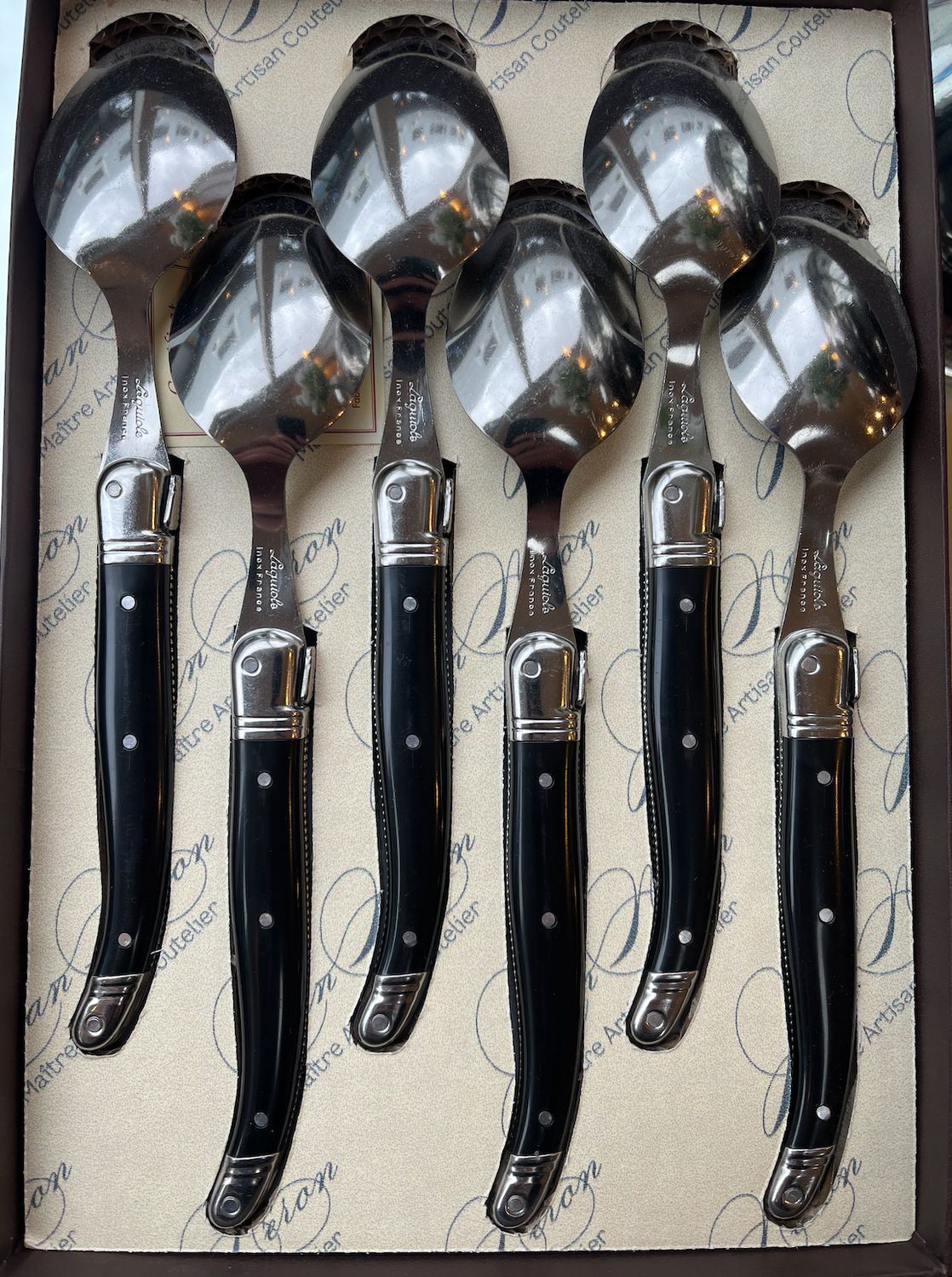 Laguiole Dessert Spoons - Black 6