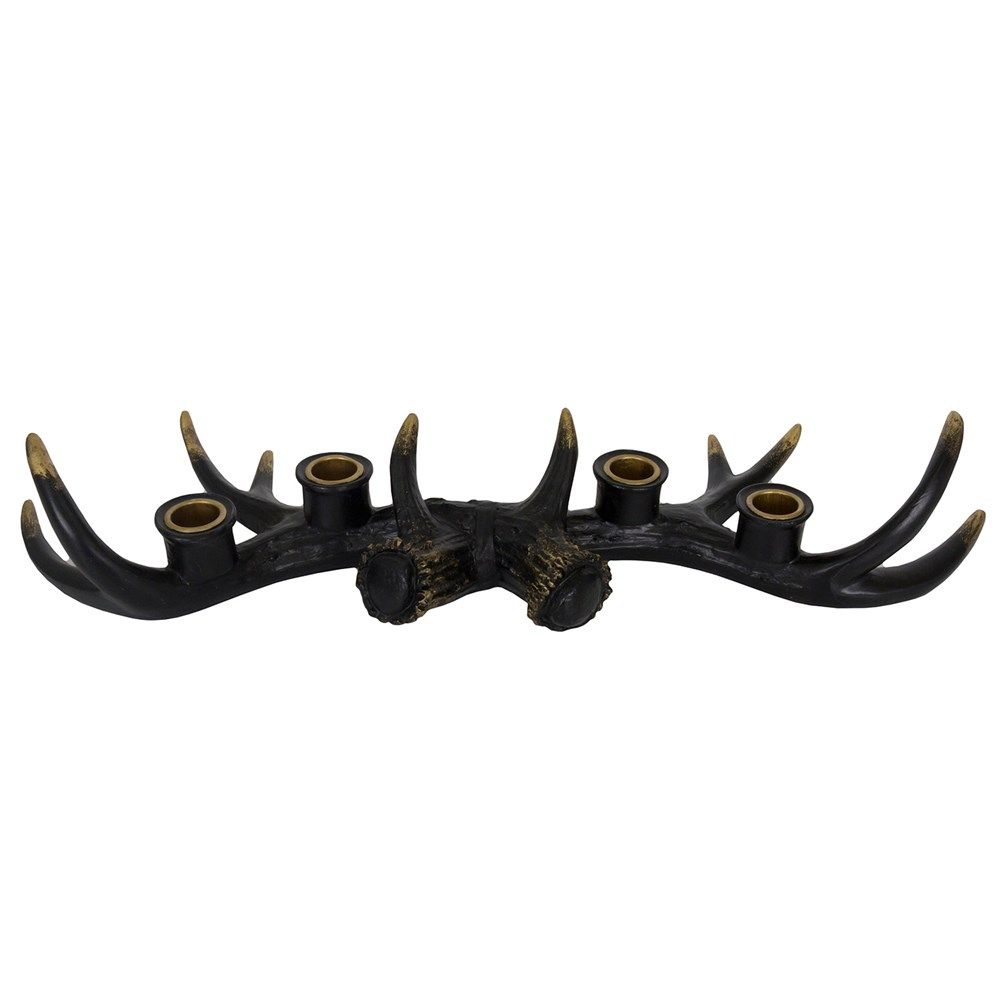 Antler 4 Candle Holder - Black &amp; Gold