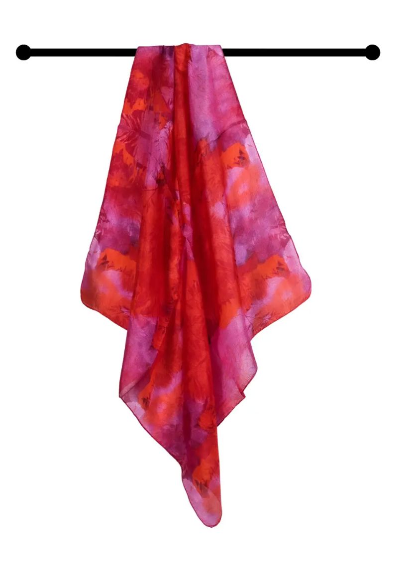 Abstract Pure Silk Square Scarf
