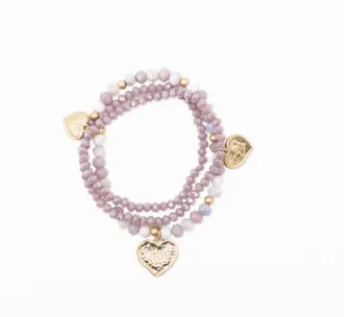 Lilac Bracelet with Heart