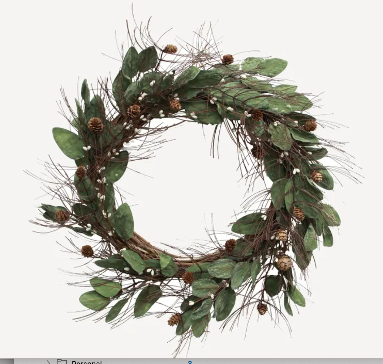 White Berry Wreath L