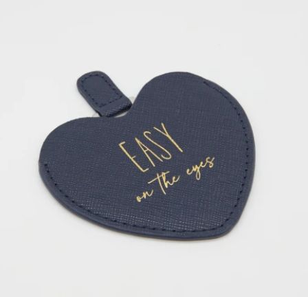 Navy Heart compact Mirror
