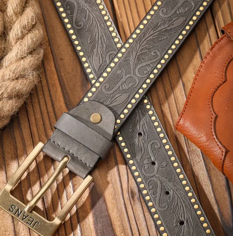 Grey Studded Belt