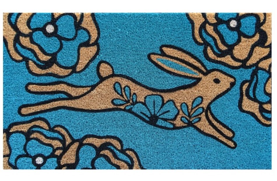 Floral Rabbit Coir Doormat