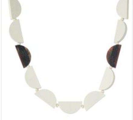 Crescent Necklace White