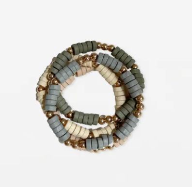 Grey Bead Bracelet s/4