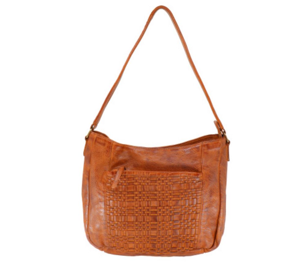 Weaved Crossbody Cognac