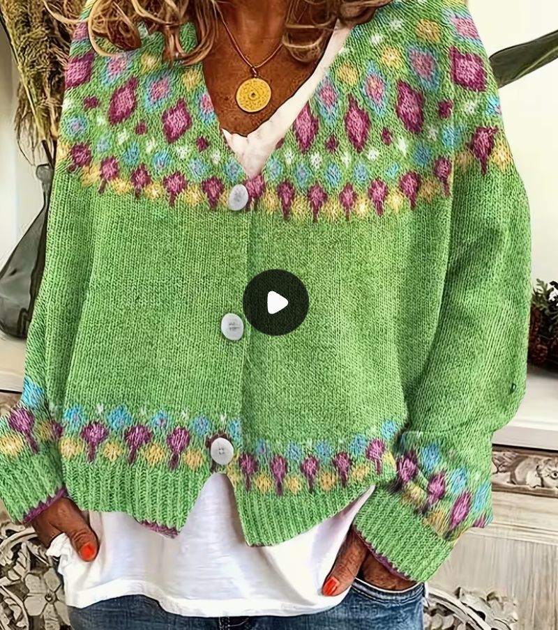 Green Flower Cardigan