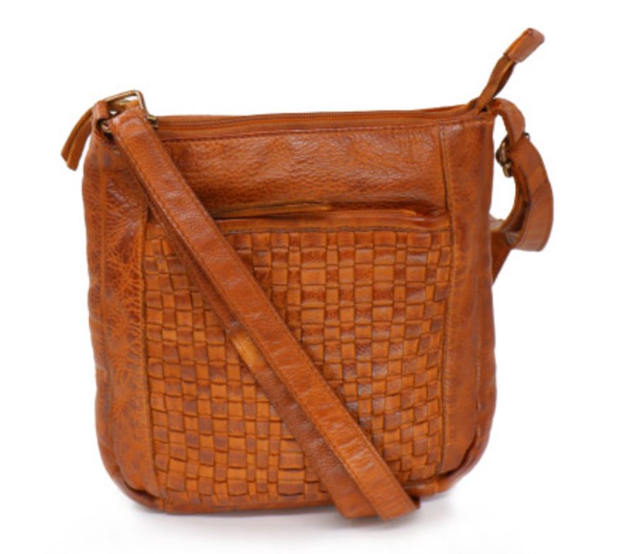 Weave Crossbody Cognac