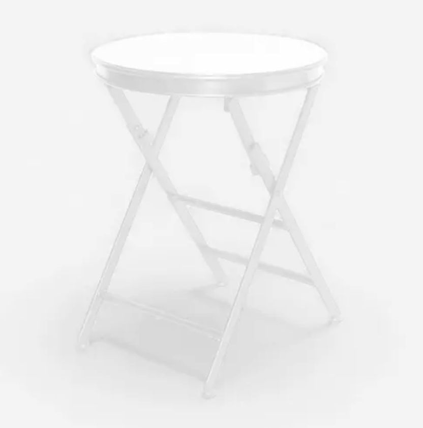 Folding Side Table Short White
