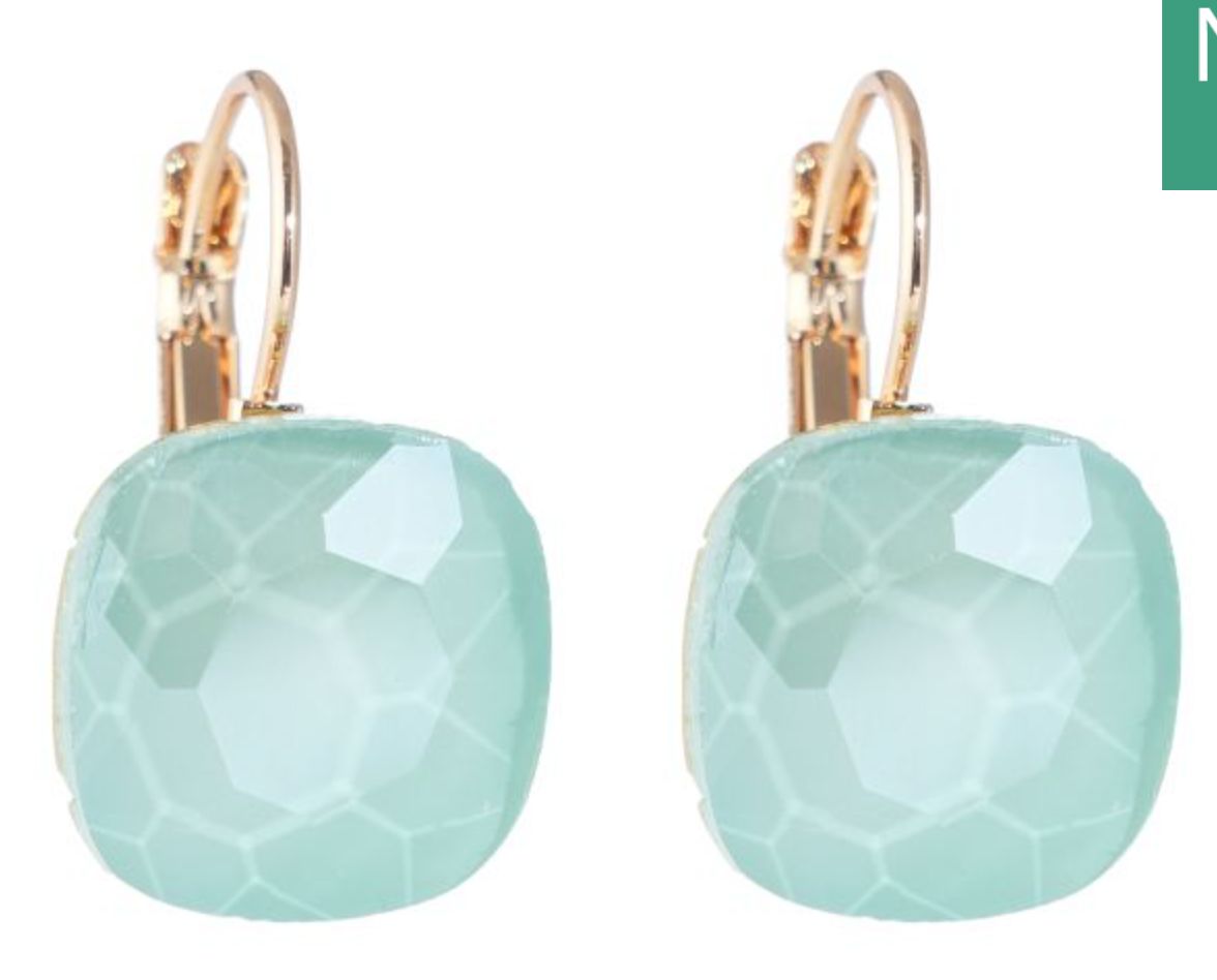 Square Earrings Green