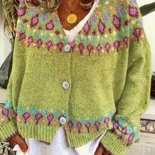 light Green Flower Cardigan